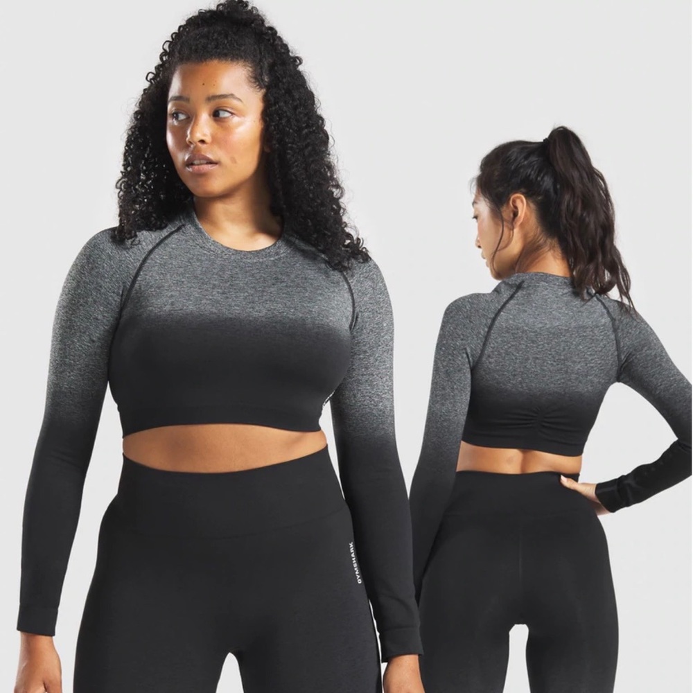 Women’s Adapt ombré seamless long sleeve crop top from Gymshark